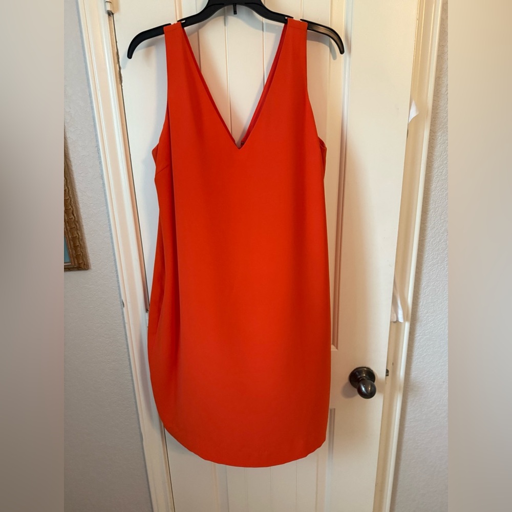 Ralph Lauren Orange Sheath Dress V-Neck Sleeveless